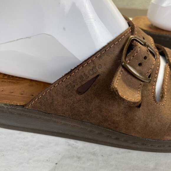 FLY FLOT Anatomic Womens Brown Leather Strappy Slides Sandals Size 42,ITALY - Picture 10 of 14